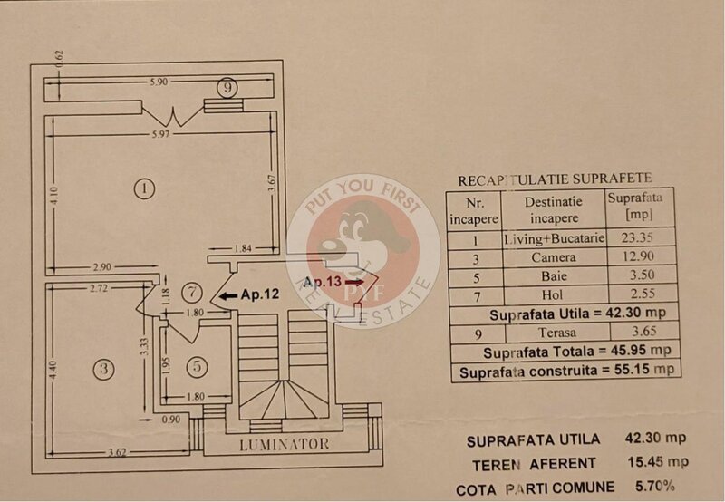 Parc Bazilescu | Apartament 2 Camere | Semidecomandat | 55mp | B10512